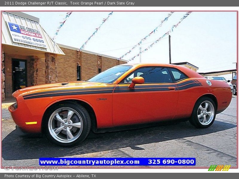 Toxic Orange Pearl / Dark Slate Gray 2011 Dodge Challenger R/T Classic