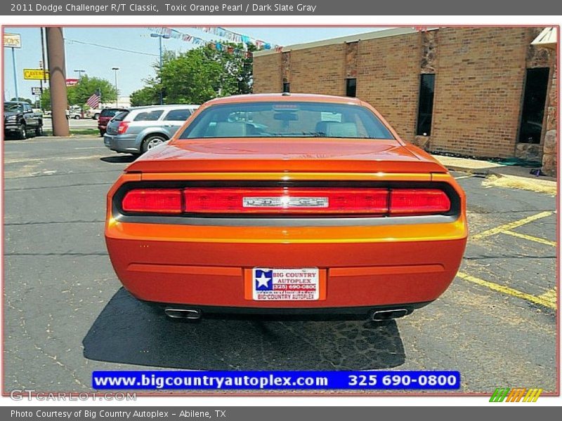 Toxic Orange Pearl / Dark Slate Gray 2011 Dodge Challenger R/T Classic