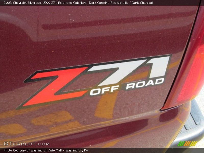 Dark Carmine Red Metallic / Dark Charcoal 2003 Chevrolet Silverado 1500 Z71 Extended Cab 4x4