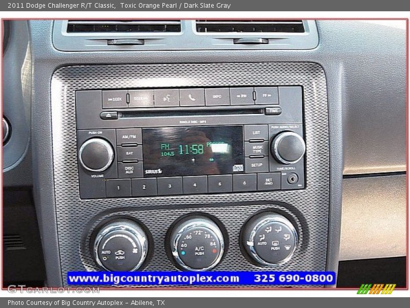 Toxic Orange Pearl / Dark Slate Gray 2011 Dodge Challenger R/T Classic
