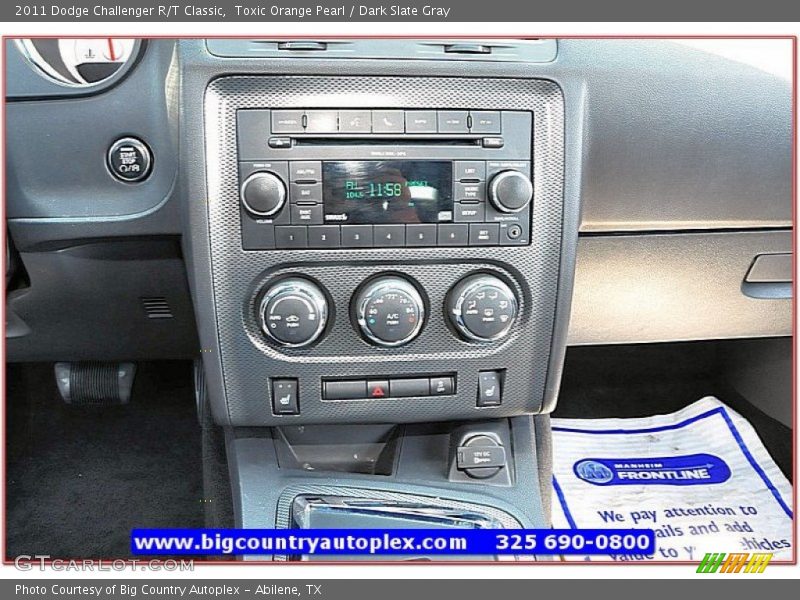 Toxic Orange Pearl / Dark Slate Gray 2011 Dodge Challenger R/T Classic