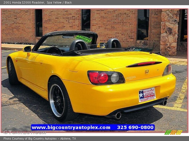 Spa Yellow / Black 2001 Honda S2000 Roadster