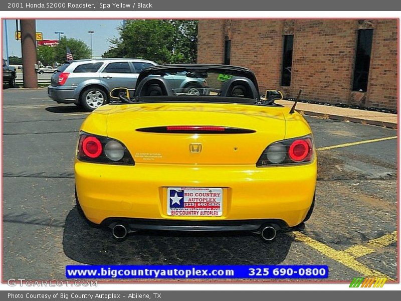 Spa Yellow / Black 2001 Honda S2000 Roadster