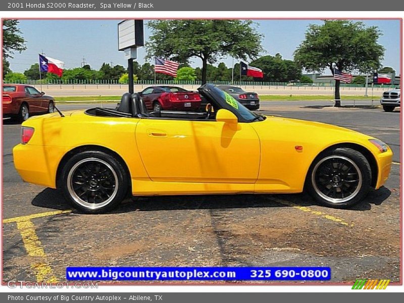 Spa Yellow / Black 2001 Honda S2000 Roadster