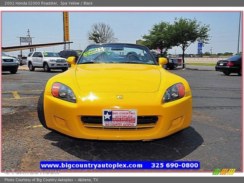 Spa Yellow / Black 2001 Honda S2000 Roadster