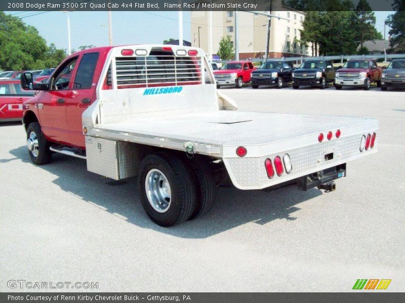 Flame Red / Medium Slate Gray 2008 Dodge Ram 3500 ST Quad Cab 4x4 Flat Bed