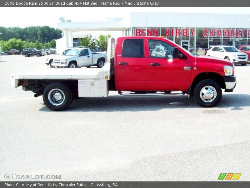 Flame Red / Medium Slate Gray 2008 Dodge Ram 3500 ST Quad Cab 4x4 Flat Bed