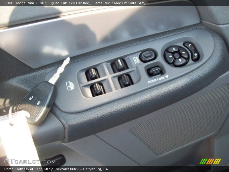 Flame Red / Medium Slate Gray 2008 Dodge Ram 3500 ST Quad Cab 4x4 Flat Bed