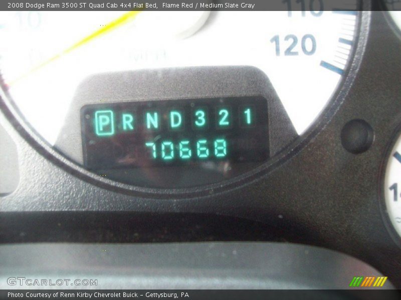 Flame Red / Medium Slate Gray 2008 Dodge Ram 3500 ST Quad Cab 4x4 Flat Bed