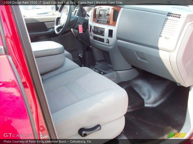 Flame Red / Medium Slate Gray 2008 Dodge Ram 3500 ST Quad Cab 4x4 Flat Bed