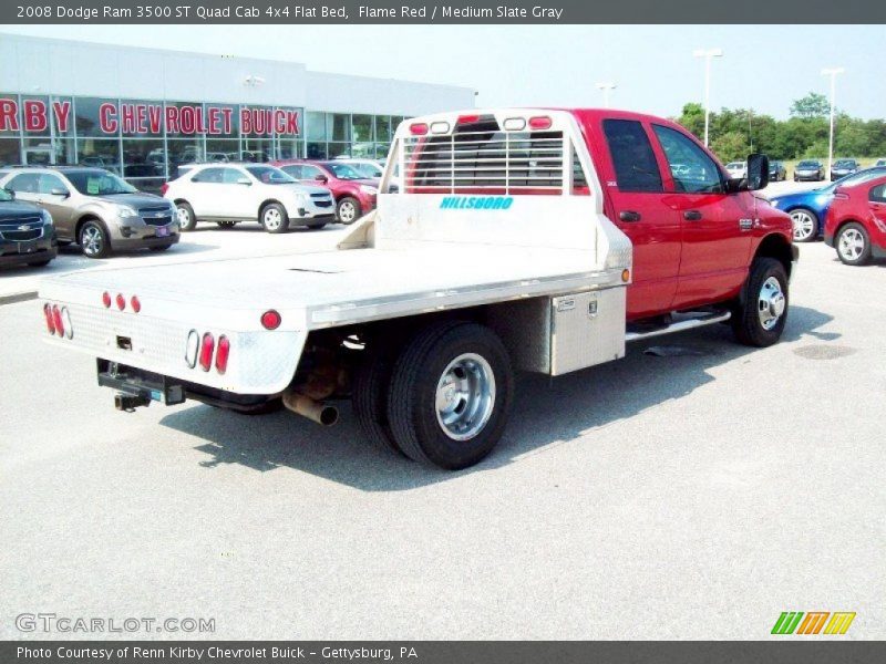 Flame Red / Medium Slate Gray 2008 Dodge Ram 3500 ST Quad Cab 4x4 Flat Bed