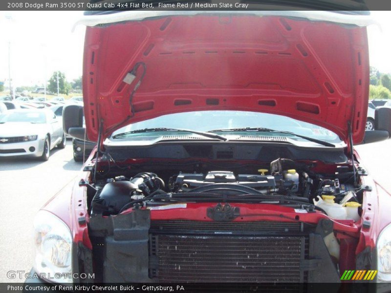 Flame Red / Medium Slate Gray 2008 Dodge Ram 3500 ST Quad Cab 4x4 Flat Bed