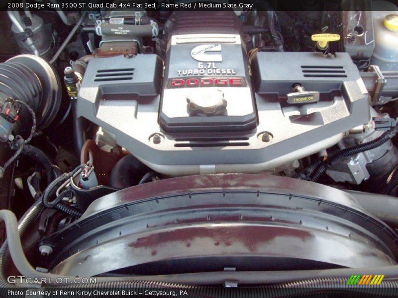  2008 Ram 3500 ST Quad Cab 4x4 Flat Bed Engine - 6.7 Liter Cummins OHV 24-Valve BLUETEC Turbo-Diesel Inline 6-Cylinder
