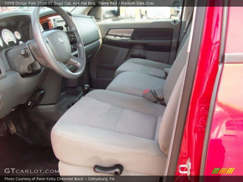 Flame Red / Medium Slate Gray 2008 Dodge Ram 3500 ST Quad Cab 4x4 Flat Bed
