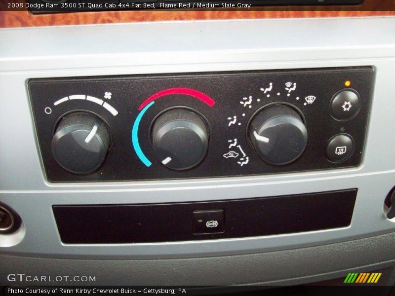 Flame Red / Medium Slate Gray 2008 Dodge Ram 3500 ST Quad Cab 4x4 Flat Bed