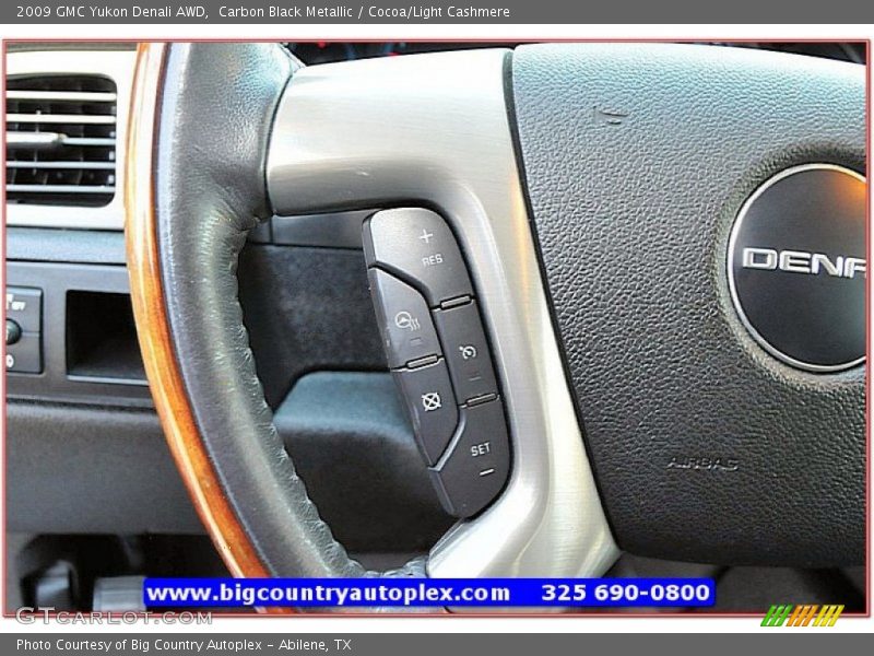 Carbon Black Metallic / Cocoa/Light Cashmere 2009 GMC Yukon Denali AWD