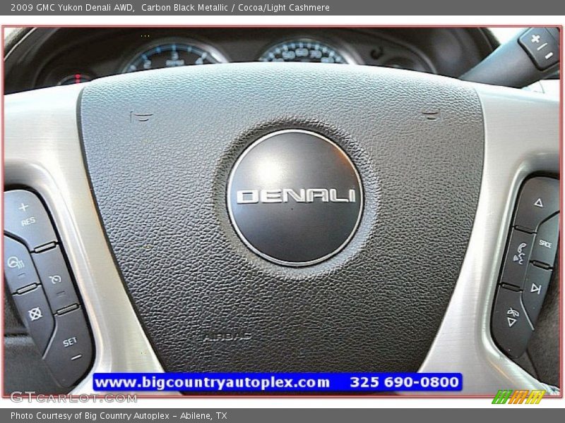 Carbon Black Metallic / Cocoa/Light Cashmere 2009 GMC Yukon Denali AWD