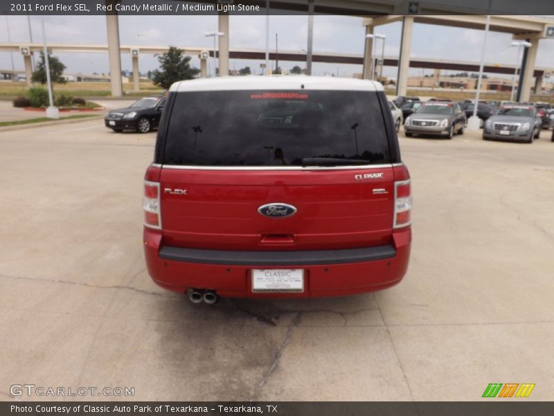 Red Candy Metallic / Medium Light Stone 2011 Ford Flex SEL