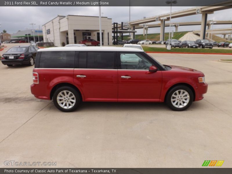 Red Candy Metallic / Medium Light Stone 2011 Ford Flex SEL