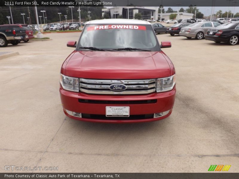 Red Candy Metallic / Medium Light Stone 2011 Ford Flex SEL