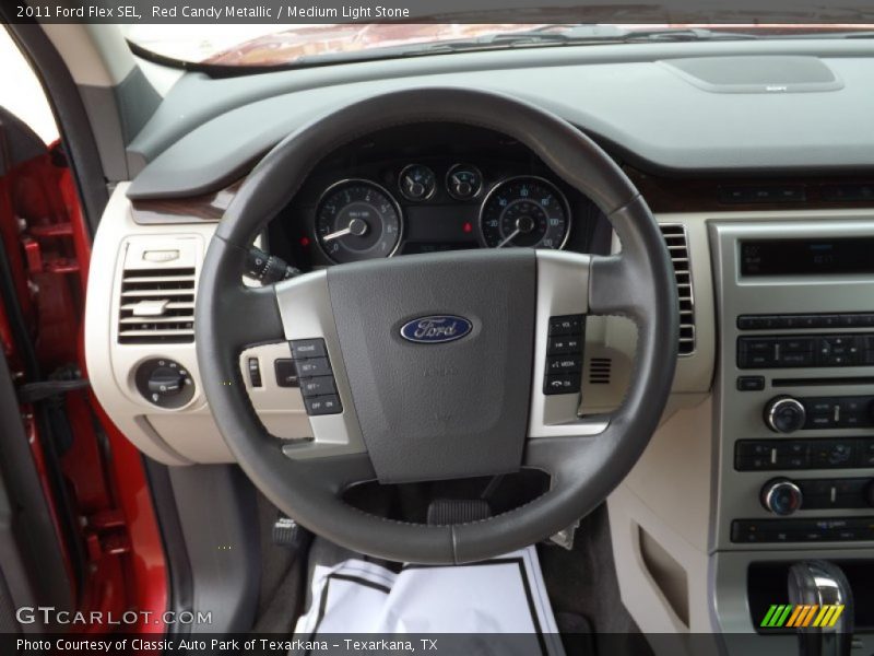 Red Candy Metallic / Medium Light Stone 2011 Ford Flex SEL