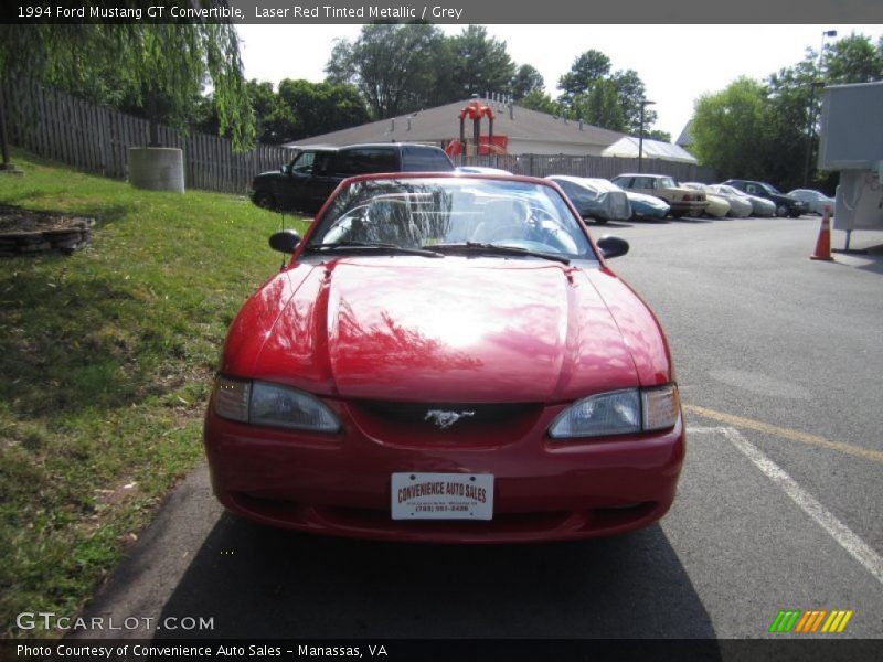 Laser Red Tinted Metallic / Grey 1994 Ford Mustang GT Convertible