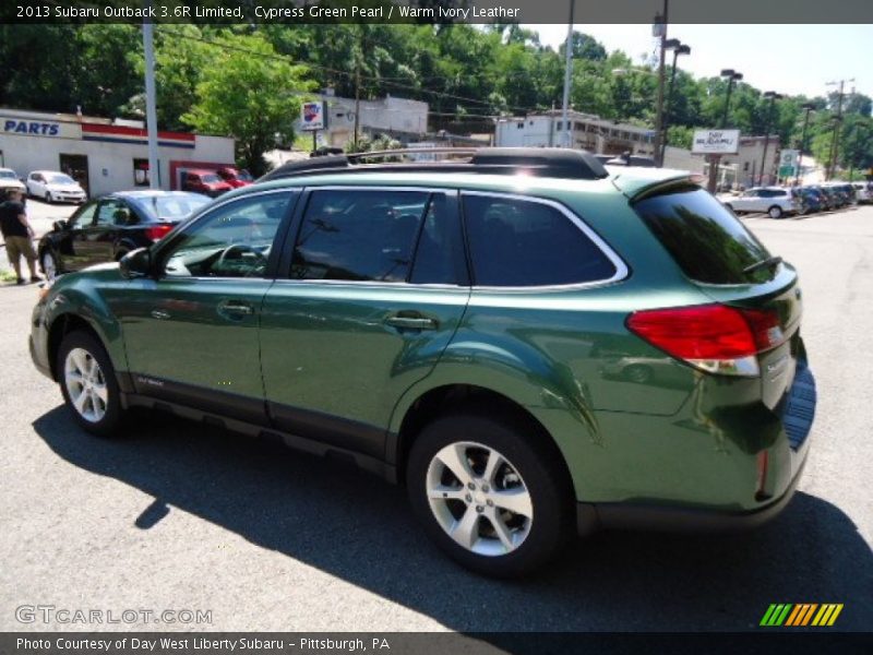 Cypress Green Pearl / Warm Ivory Leather 2013 Subaru Outback 3.6R Limited