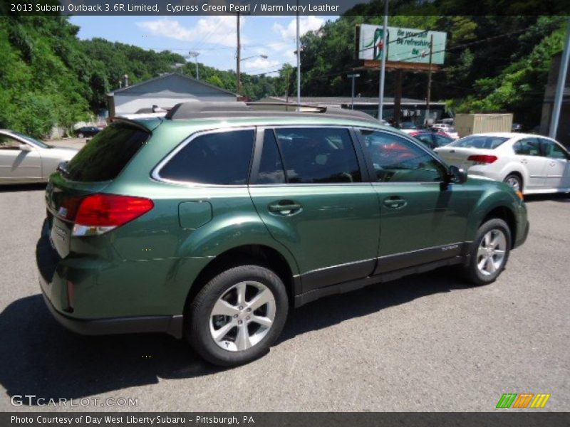 Cypress Green Pearl / Warm Ivory Leather 2013 Subaru Outback 3.6R Limited