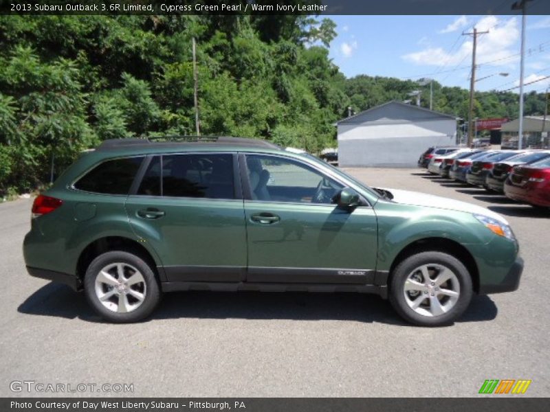 Cypress Green Pearl / Warm Ivory Leather 2013 Subaru Outback 3.6R Limited