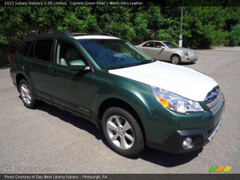 Cypress Green Pearl / Warm Ivory Leather 2013 Subaru Outback 3.6R Limited