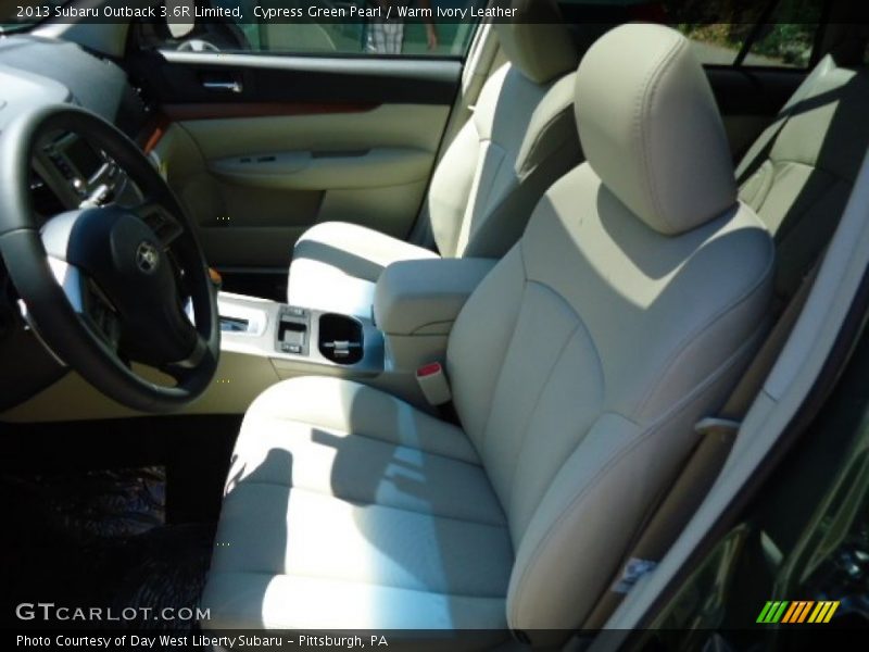Cypress Green Pearl / Warm Ivory Leather 2013 Subaru Outback 3.6R Limited