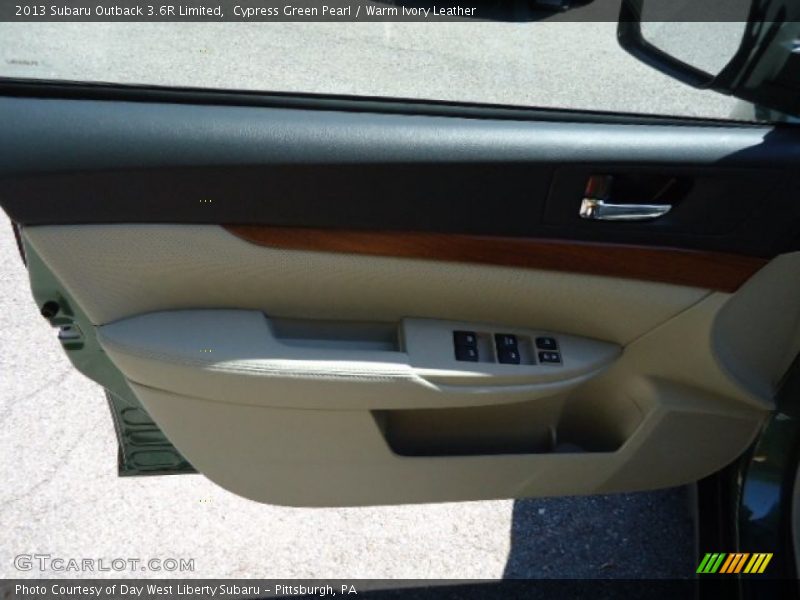Cypress Green Pearl / Warm Ivory Leather 2013 Subaru Outback 3.6R Limited