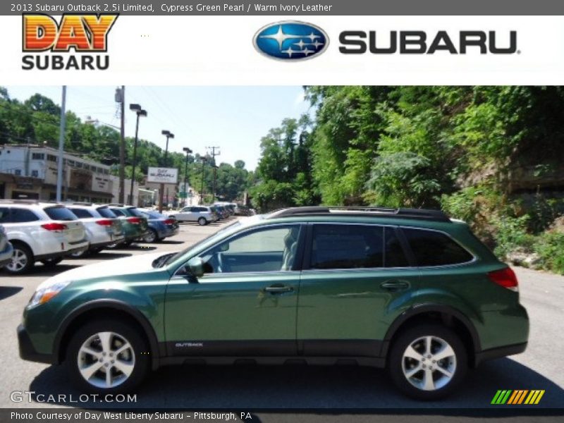 Cypress Green Pearl / Warm Ivory Leather 2013 Subaru Outback 2.5i Limited