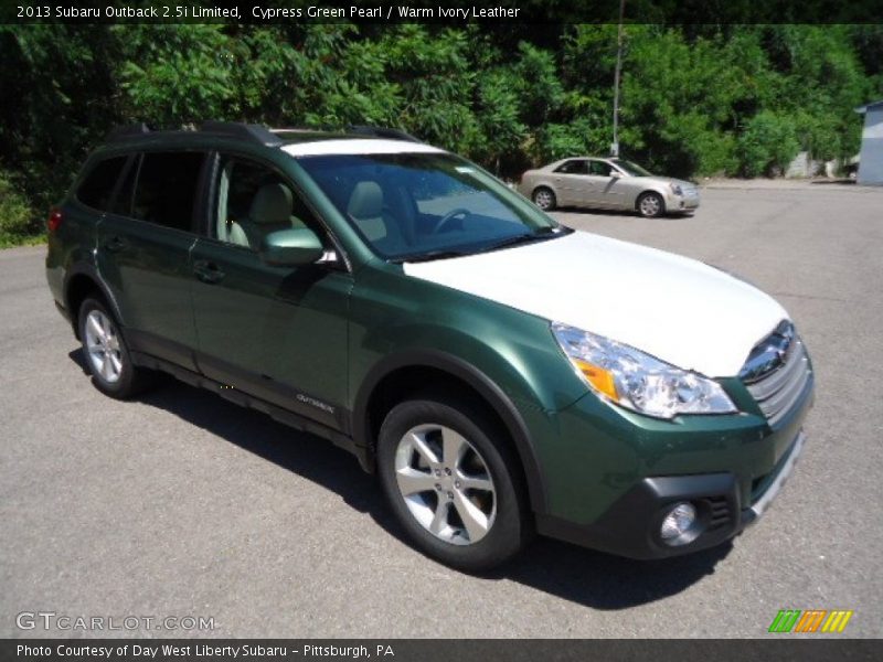 Cypress Green Pearl / Warm Ivory Leather 2013 Subaru Outback 2.5i Limited