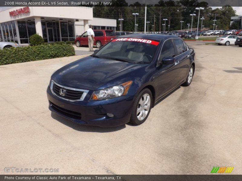 Royal Blue Pearl / Ivory 2008 Honda Accord EX-L V6 Sedan
