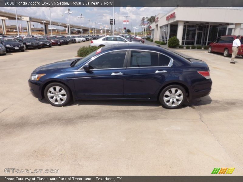 Royal Blue Pearl / Ivory 2008 Honda Accord EX-L V6 Sedan