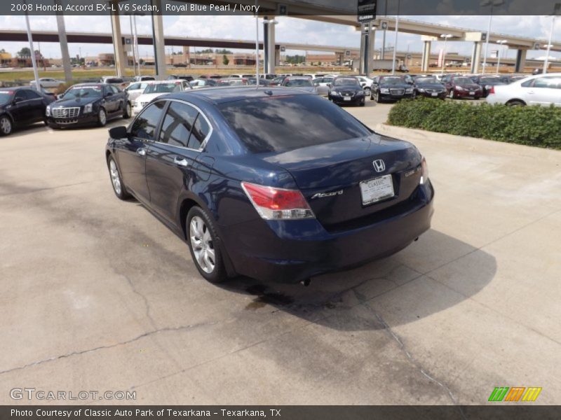 Royal Blue Pearl / Ivory 2008 Honda Accord EX-L V6 Sedan