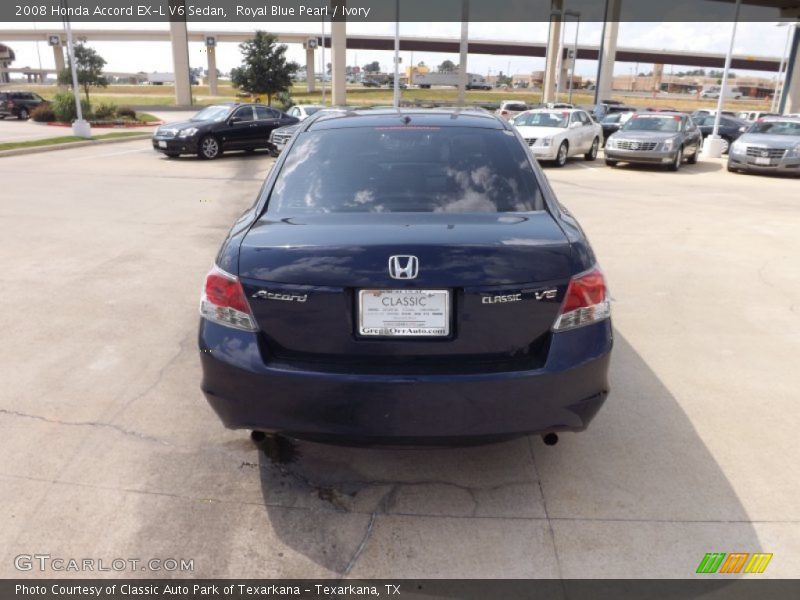 Royal Blue Pearl / Ivory 2008 Honda Accord EX-L V6 Sedan