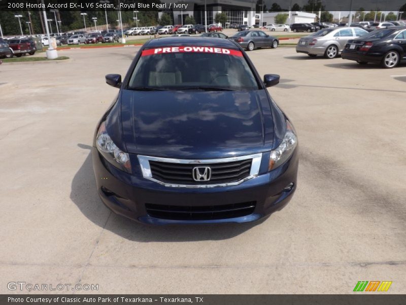 Royal Blue Pearl / Ivory 2008 Honda Accord EX-L V6 Sedan