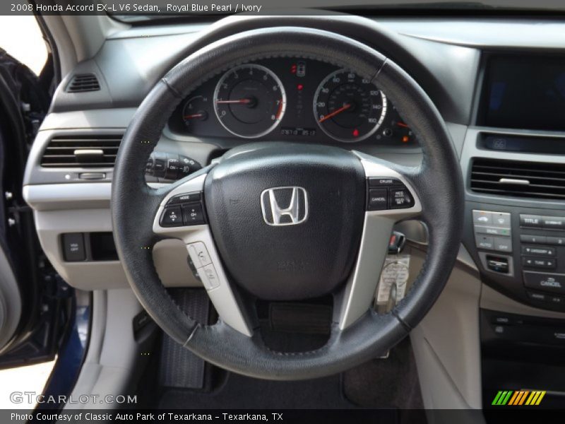 Royal Blue Pearl / Ivory 2008 Honda Accord EX-L V6 Sedan