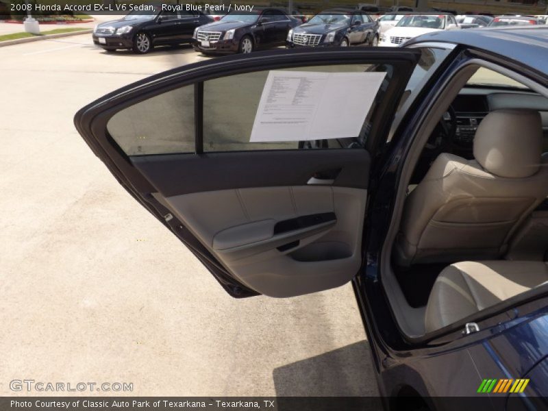 Royal Blue Pearl / Ivory 2008 Honda Accord EX-L V6 Sedan
