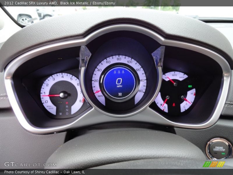 Black Ice Metallic / Ebony/Ebony 2012 Cadillac SRX Luxury AWD