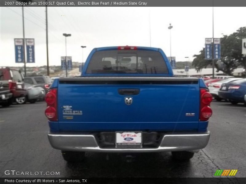 Electric Blue Pearl / Medium Slate Gray 2007 Dodge Ram 1500 SLT Quad Cab