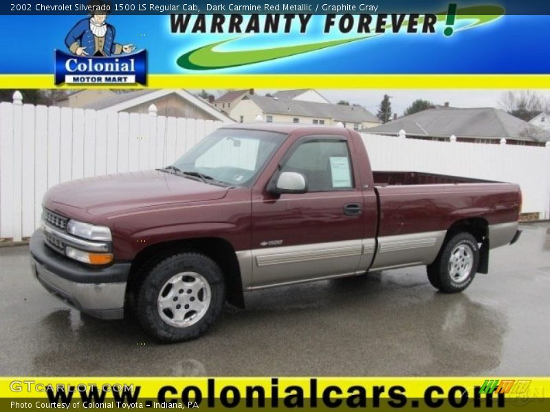 Dark Carmine Red Metallic / Graphite Gray 2002 Chevrolet Silverado 1500 LS Regular Cab