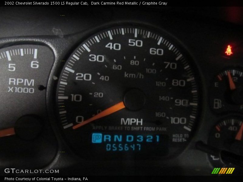 Dark Carmine Red Metallic / Graphite Gray 2002 Chevrolet Silverado 1500 LS Regular Cab