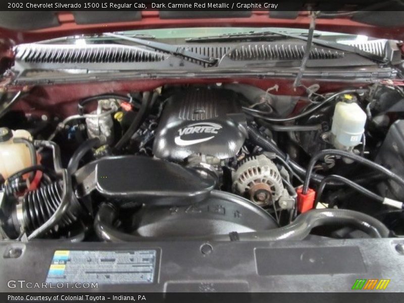 Dark Carmine Red Metallic / Graphite Gray 2002 Chevrolet Silverado 1500 LS Regular Cab