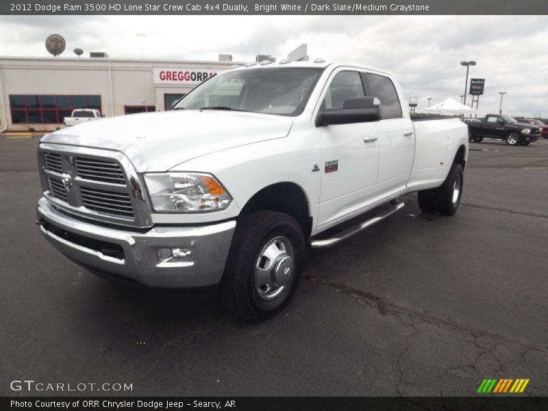 Bright White / Dark Slate/Medium Graystone 2012 Dodge Ram 3500 HD Lone Star Crew Cab 4x4 Dually