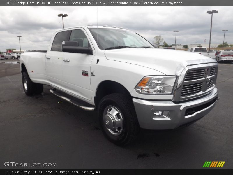 Bright White / Dark Slate/Medium Graystone 2012 Dodge Ram 3500 HD Lone Star Crew Cab 4x4 Dually