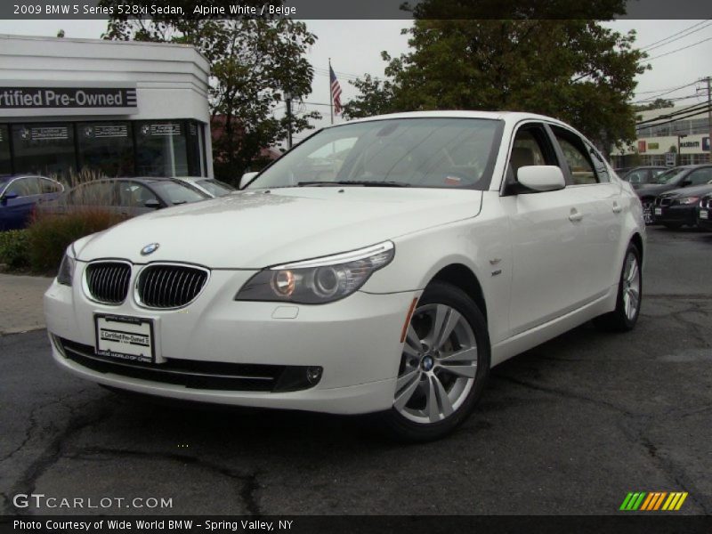 Alpine White / Beige 2009 BMW 5 Series 528xi Sedan