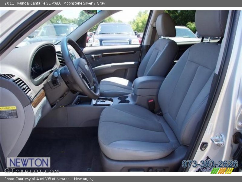 Moonstone Silver / Gray 2011 Hyundai Santa Fe SE AWD